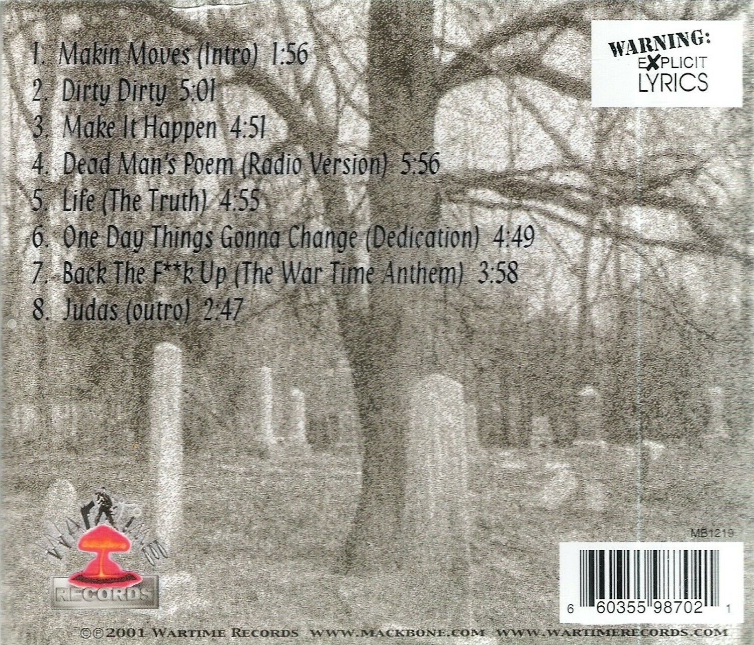 Dead Man's Poem by Mack Bone (CD 2001 Wartime Records) in